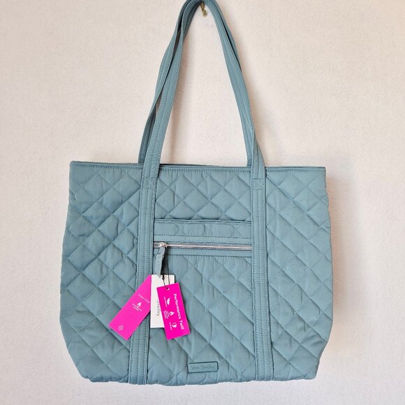 NWT VERA BRADLEY Performance Twill Tote Water Repellent Blue Oar Large 14"x19" - Picture 2 of 12